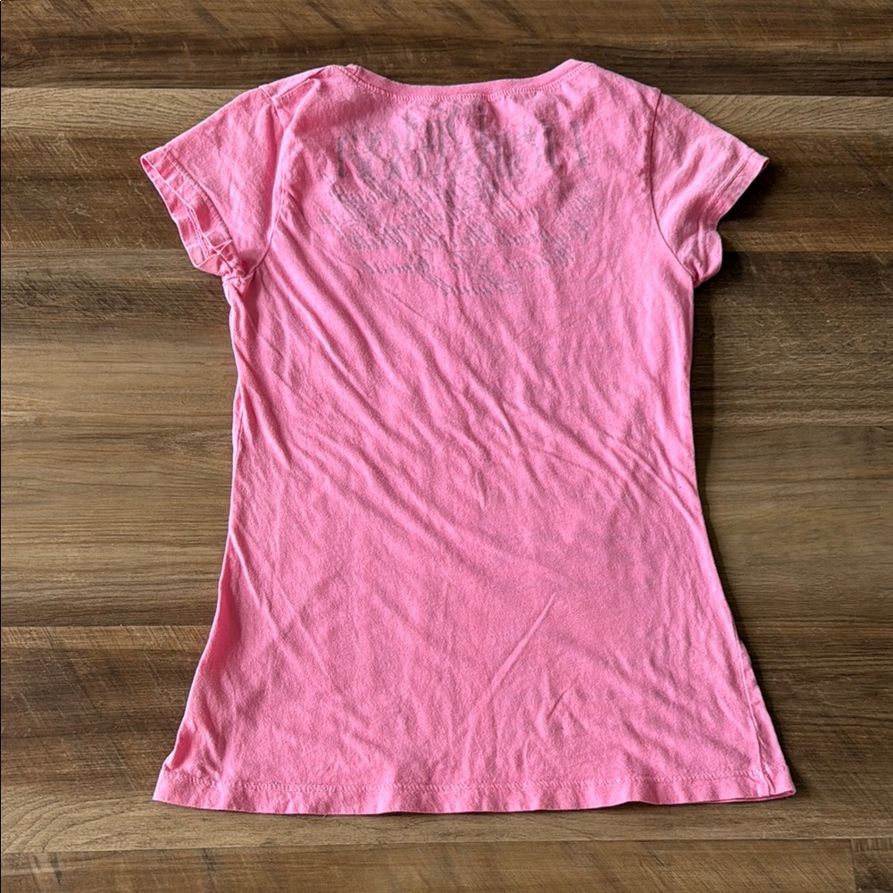 Pink Graphic Tee with Bold Text - Picture 2 of 2